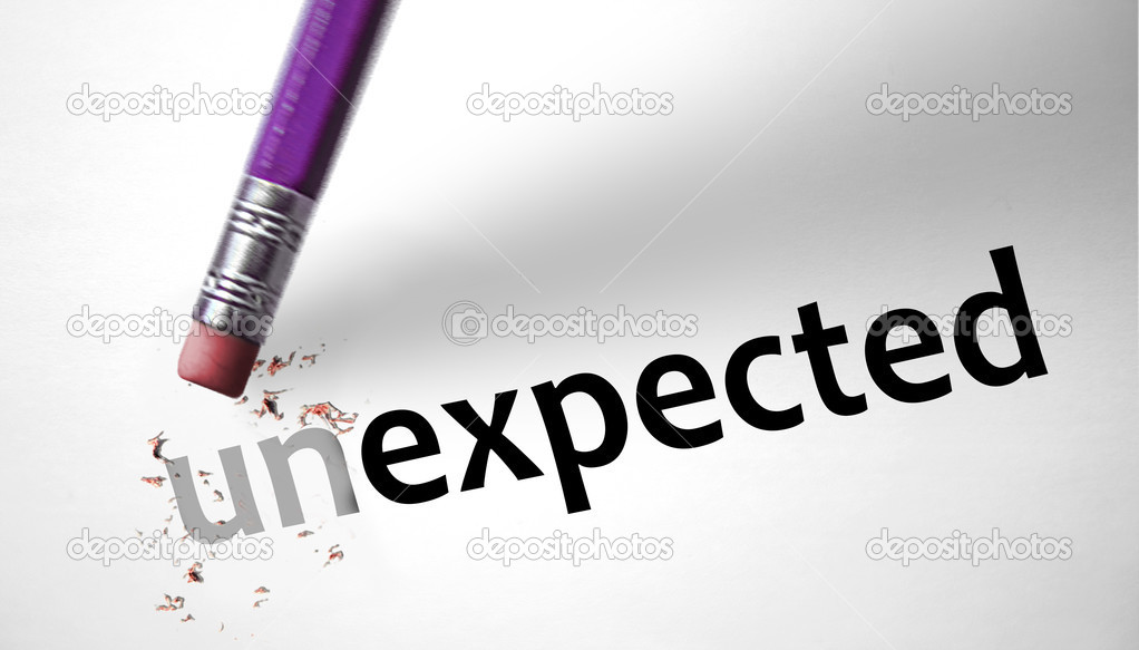 Eraser changing the word unexpected for expected 
