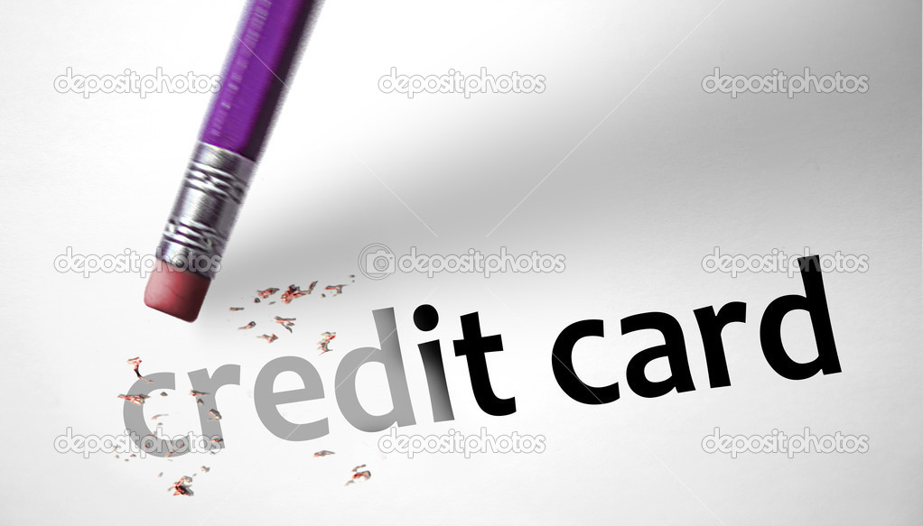 Eraser deleting the concept Credit Card