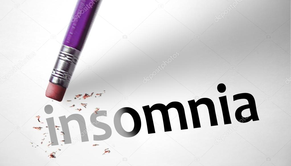 Eraser deleting the word Insomnia