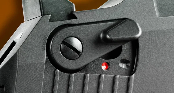 Safety Semi Auto Pistol Brown Background Drop Shadow — Φωτογραφία Αρχείου