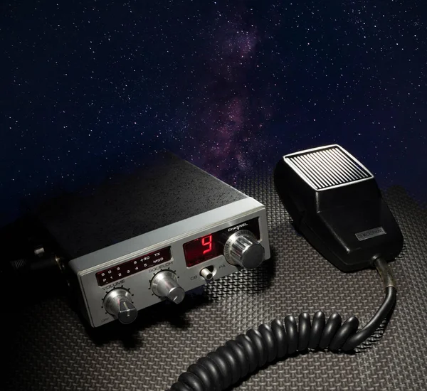 Radio Emergency Channel Sending Signal Milky Way — Foto de Stock