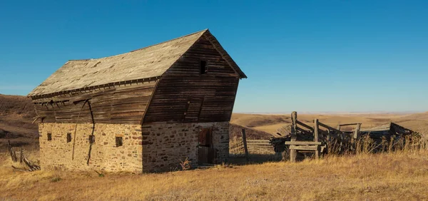Old building and run down corral in the western United States