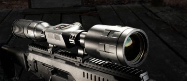 Night vision rifle scope mounted on a modern sporting rifle
