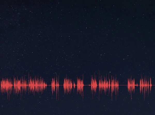 3D illustration of a voice signal carrying across the universe