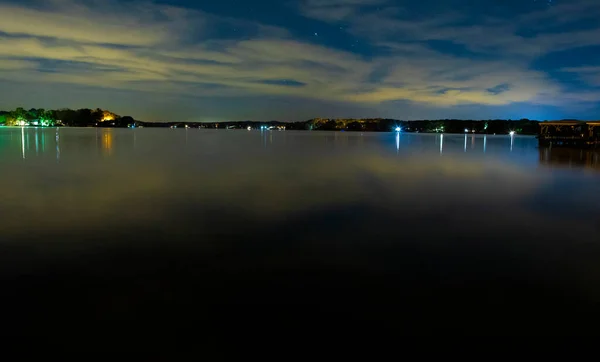 Stars Clouds Lake Tillery Noth Carolina — Stockfoto