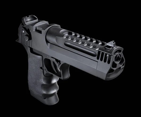 Semi Auto Pistol Angled Slightly Viewer Black — Stok fotoğraf