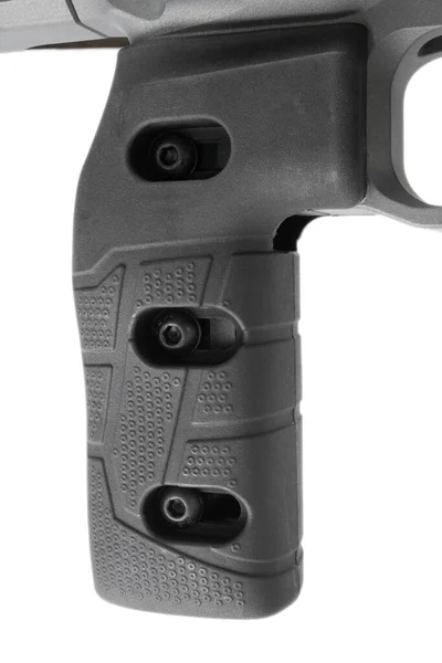 Empuñadura Pistola Negra Ajustable Rifle Aislado Blanco —  Fotos de Stock