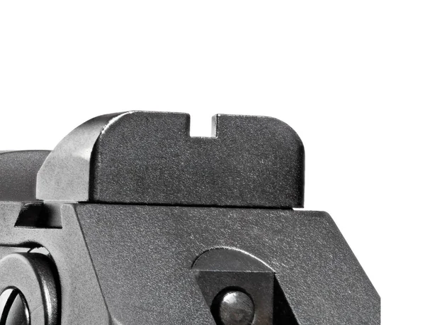 Виріз Задній Частині Пістолета Прицілювання Ізольовано Білому Тлі — стокове фото