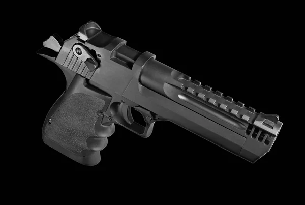 Высокомощный Полуавтоматический Пистолет Черном Углом Четвертования — стоковое фото