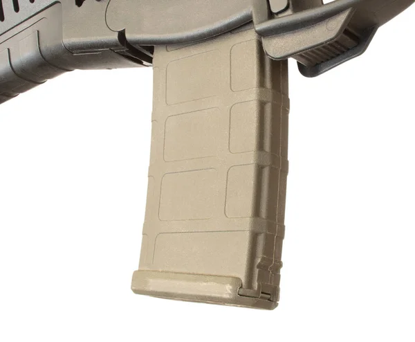 Cargador Alta Capacidad Rifle Asalto Aislado Blanco — Foto de Stock