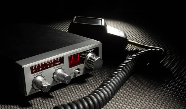 Radio Con Micrófono Para Comunicación Caso Emergencia — Foto de Stock