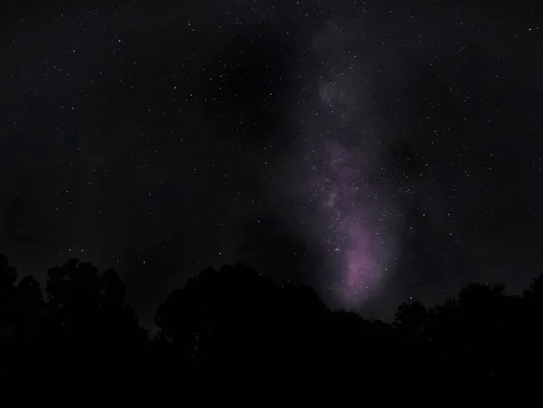Cielo Nocturno Cerca Raeford Carolina Del Norte Con Vía Láctea — Foto de Stock