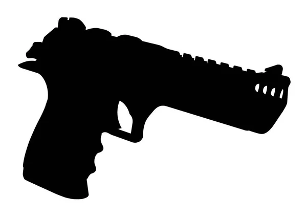Silueta Pistola Negra Sobre Fondo Blanco — Foto de Stock