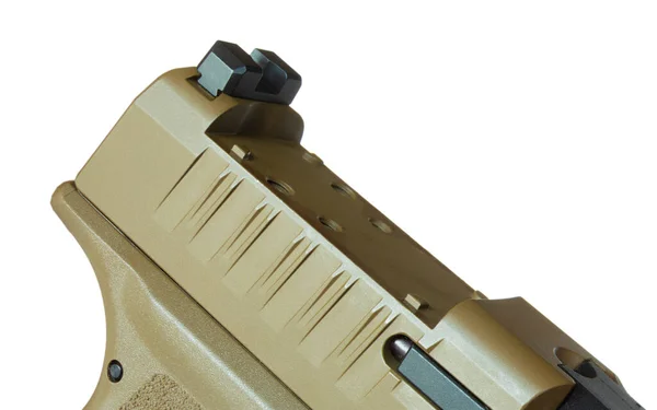 Обнаженный Отпечаток Ноги Слайде Полуавтоматического Пистолета Монтажа Красной Точки Оптики — стоковое фото