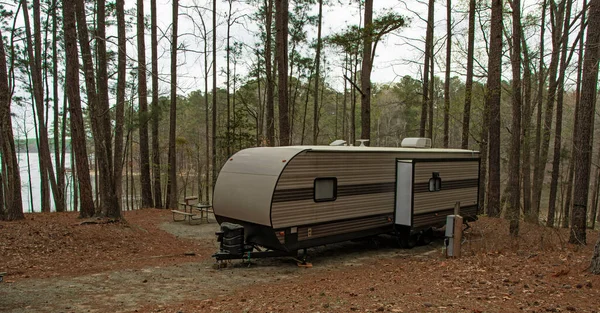 Jordan Lake Camping Trailer Campsie North Carolina — Stock Photo, Image