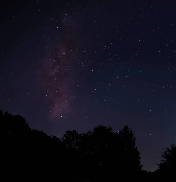 Vía Láctea Vista Desde Bosque Cerca Raeford Carolina Del Norte — Foto de Stock