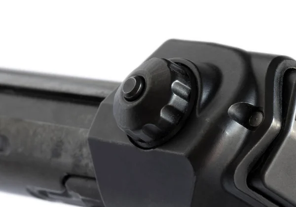 Botão Parte Trás Parafuso Rifle Para Reverter Alça Isolada Branco — Fotografia de Stock