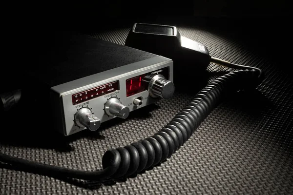 Micrófono Radio Una Alfombra Goma — Foto de Stock
