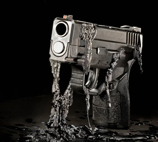 Representação Uma Pistola Impressa Preto — Fotografia de Stock