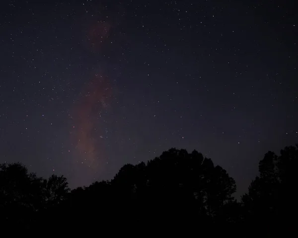Noche Llena Estrellas Con Vía Láctea Cerca Raeford Carolina Del — Foto de Stock