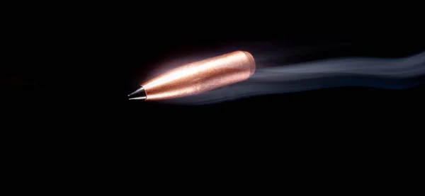 Bullet Copper Plated Smoke Background Black — Stock Photo, Image