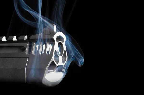 Fumar Arma Fogo Semi Automática Preto Com Espaço Cópia — Fotografia de Stock