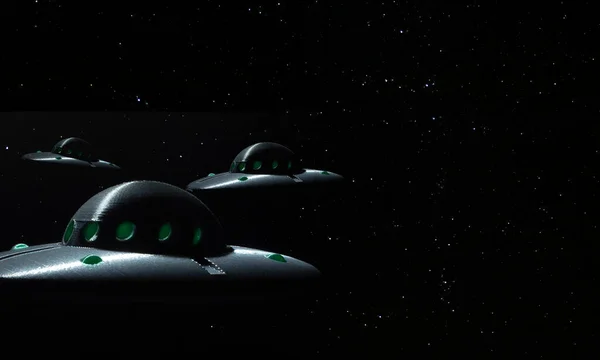 Formation Three Ufos Stars Copy Space — Stock Photo, Image