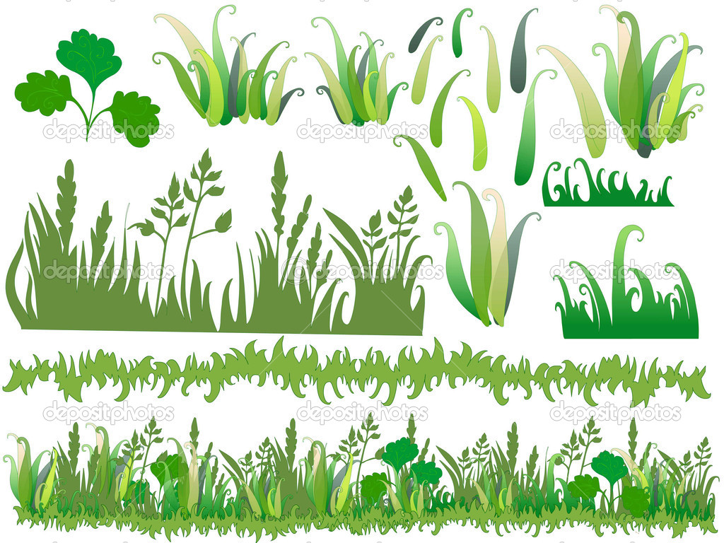 Cartoon grass with separated parts of the drawing. Stock Photo by  ©gekatarina 48959439