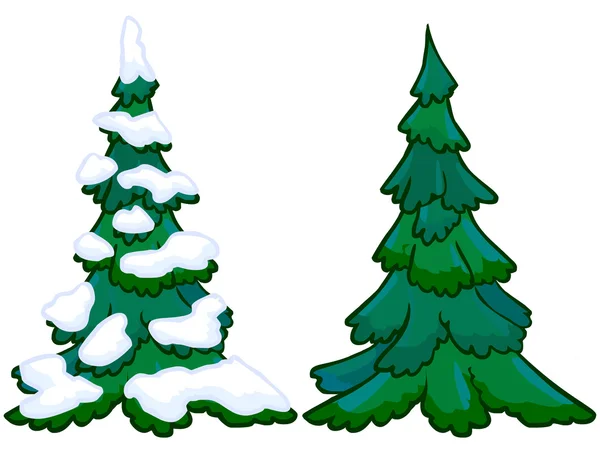 The cartoon illustration of a spruce tree — Stock Photo, Image