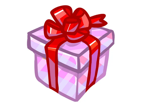 A ilustração de uma caixa de presente rosa . — Fotografia de Stock