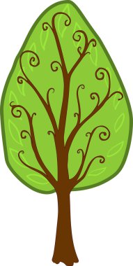 karikatür ağaç. izole