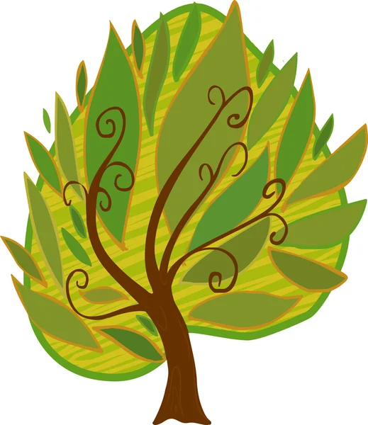 Un arbre à dessin animé. Isolé — Image vectorielle