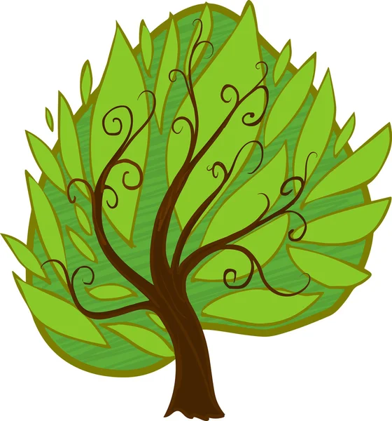 Un arbre à dessin animé. Isolé — Image vectorielle