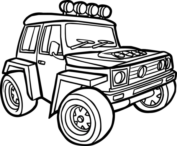 Jeep de dibujos animados. Frontera — Archivo Imágenes Vectoriales