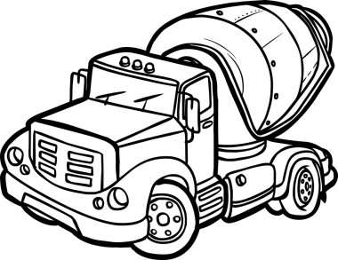 çizgi film Beton mikseri. Kenarlık