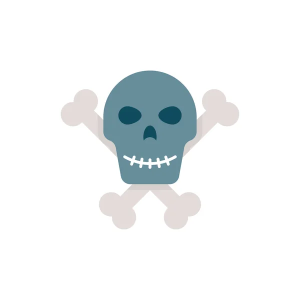Ghost Skullvector Flat Icon Design Illustration Halloween Symbol White Background — Stockfoto
