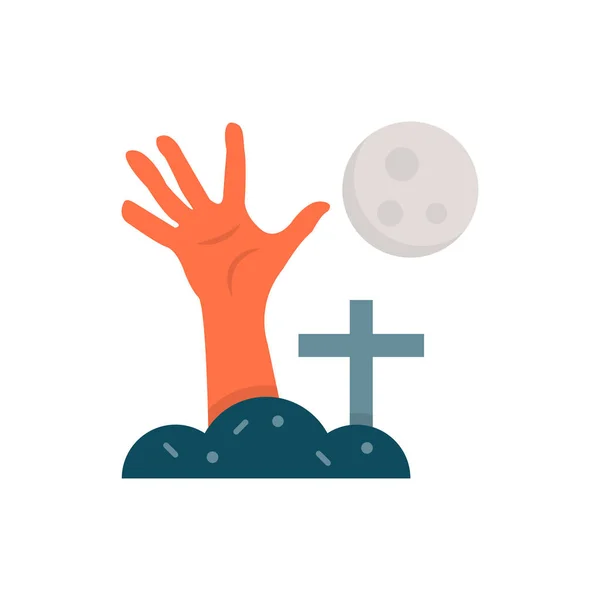 Ghost Hand Vector Flat Icon Design Illustration Halloween Symbol White — Stock fotografie