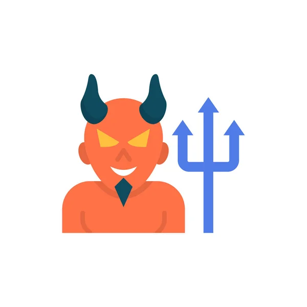 Devil vector Flat Icon Design illustration. Halloween Symbol on White background EPS 10 File