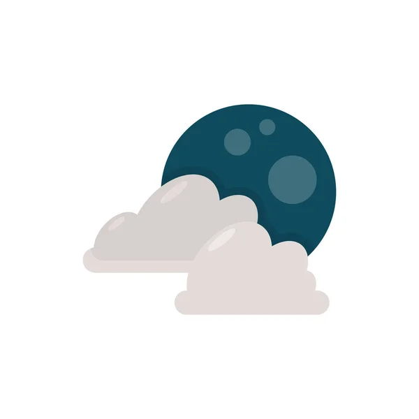 Cloudy Night Vector Flat Icon Design Illustration Halloween Symbol White — ストック写真