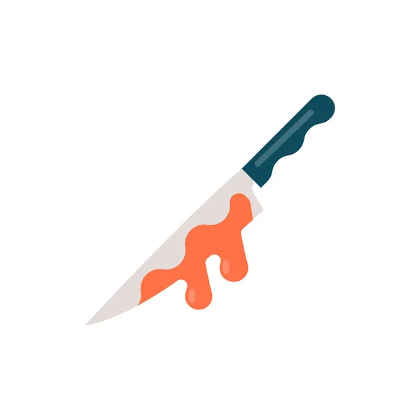 Blood Knife Vector Flat Icon Design Illustration Halloween Symbol White — Zdjęcie stockowe