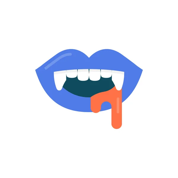 Векторні Зуби Вампіра Плоска Іконка Дизайн Ілюстрації Хеллоуїн Символ Білому — стокове фото