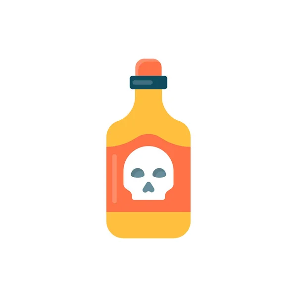 Poison Vector Flat Icon Design Illustration Halloween Symbol White Background — Stok fotoğraf