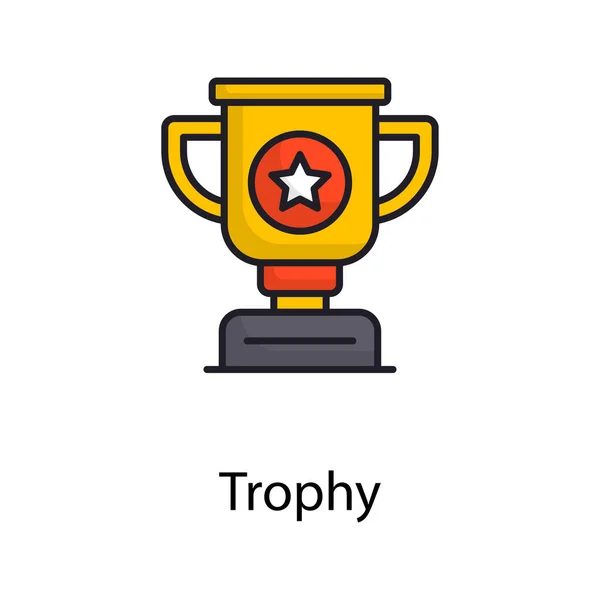 Trophy Vector Filled Outline Icon Design Illustration Sports Awards Symbol — Fotografia de Stock