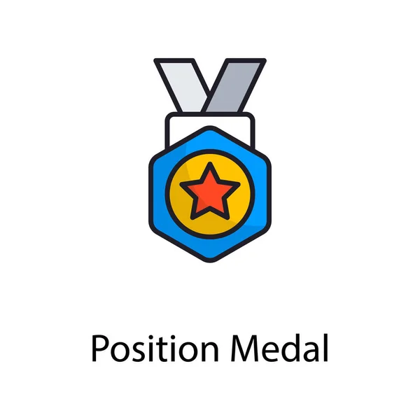 Position Medal Vector Filled Outline Icon Design Illustration Sports Awards — Stockfoto