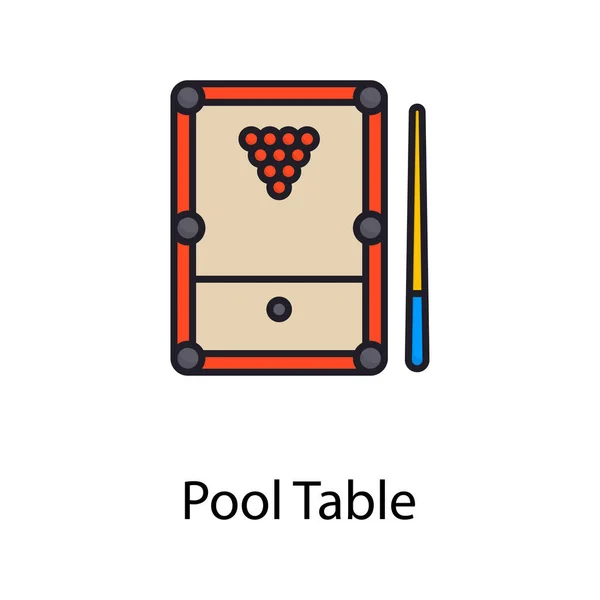 Pool Table Vector Filled Outline Icon Design Illustration Sports Awards — Stock fotografie