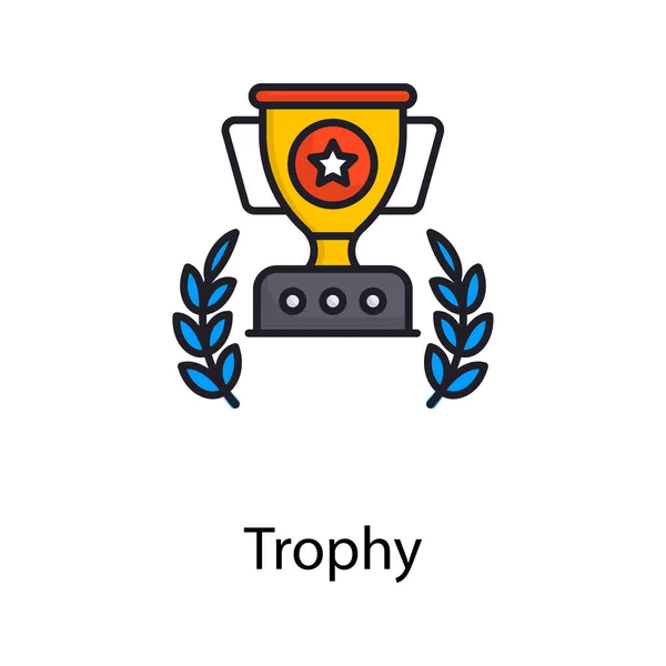 Trophy Vector Filled Outline Icon Design Illustration Sports Awards Symbol — Foto de Stock