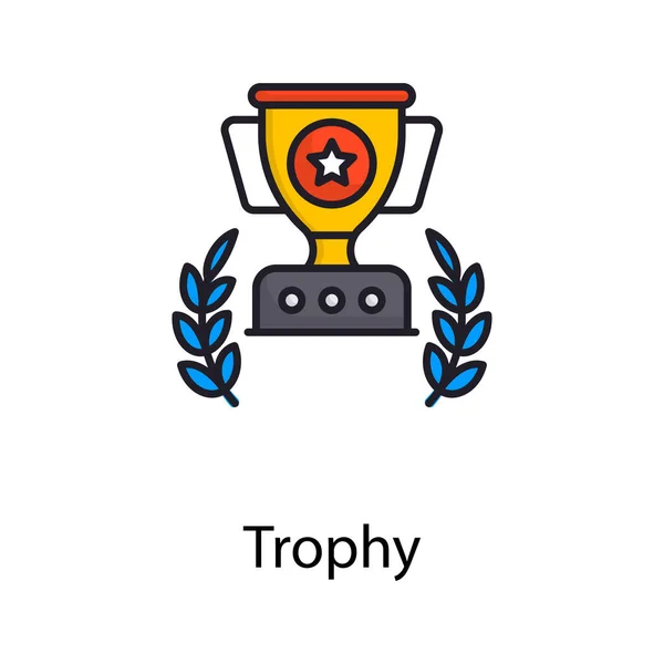 Trophy Vector Filled Outline Icon Design Illustration Sports Awards Symbol — Fotografia de Stock