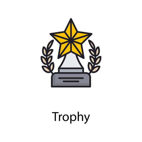 Διάνυσμα Trophy Γεμάτο Περίγραμμα Εικονίδιο Σχεδιασμός Εικονογράφηση Αθλητισμός Και Βραβεία — Φωτογραφία Αρχείου