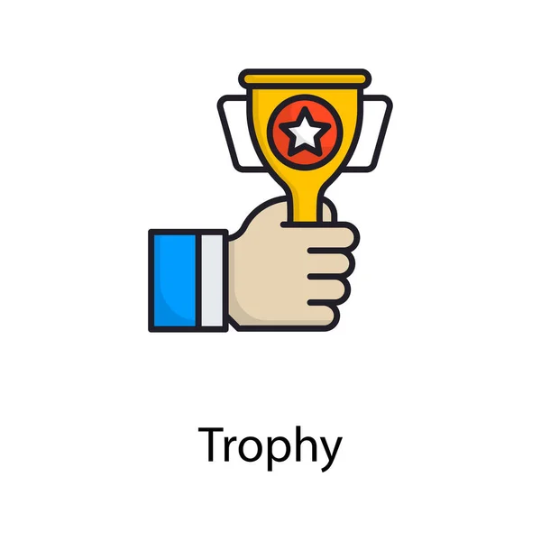 Διάνυσμα Trophy Γεμάτο Περίγραμμα Εικονίδιο Σχεδιασμός Εικονογράφηση Αθλητισμός Και Βραβεία — Φωτογραφία Αρχείου