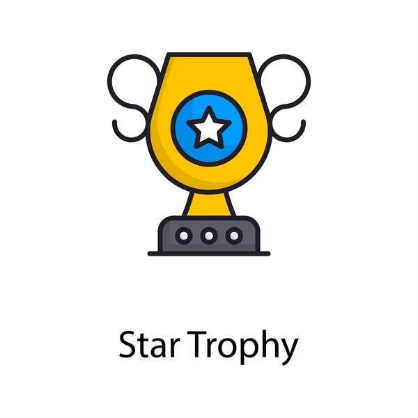 Star Trophy Vector Filled Outline Icon Design Illustration Sports Awards — Stockfoto